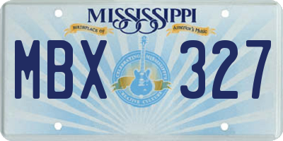 MS license plate MBX327