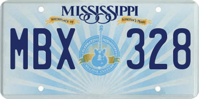 MS license plate MBX328