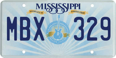 MS license plate MBX329