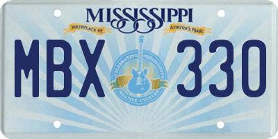 MS license plate MBX330
