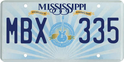 MS license plate MBX335