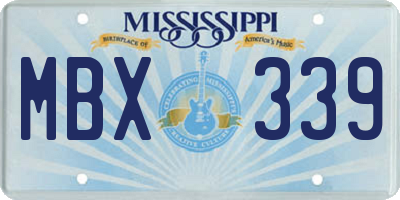 MS license plate MBX339
