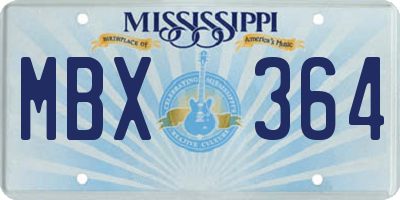 MS license plate MBX364
