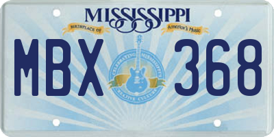 MS license plate MBX368