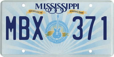 MS license plate MBX371