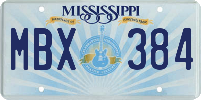 MS license plate MBX384