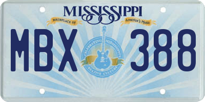 MS license plate MBX388