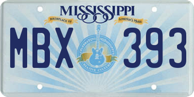 MS license plate MBX393