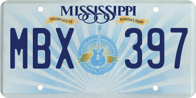 MS license plate MBX397