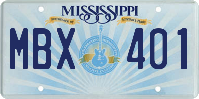 MS license plate MBX401
