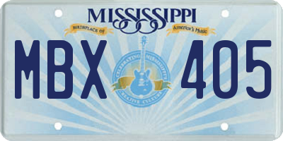 MS license plate MBX405