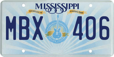 MS license plate MBX406