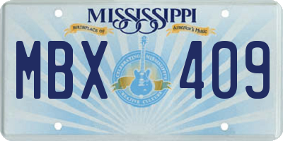 MS license plate MBX409