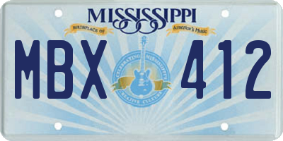 MS license plate MBX412
