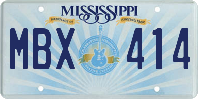 MS license plate MBX414
