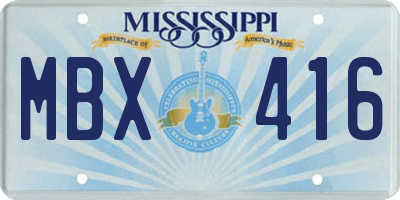 MS license plate MBX416
