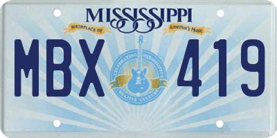 MS license plate MBX419
