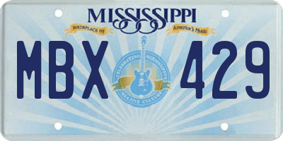 MS license plate MBX429