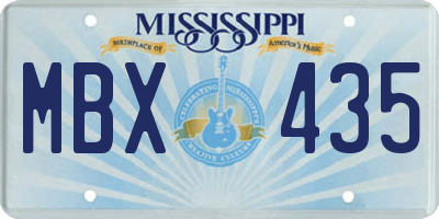 MS license plate MBX435