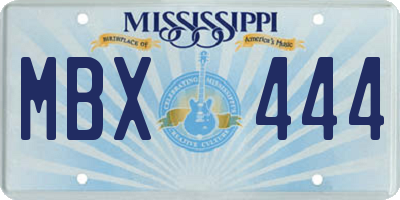 MS license plate MBX444