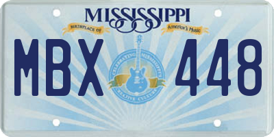MS license plate MBX448