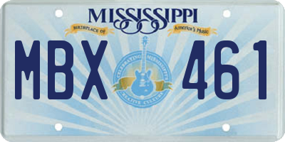 MS license plate MBX461