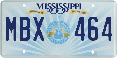 MS license plate MBX464