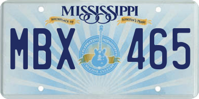 MS license plate MBX465