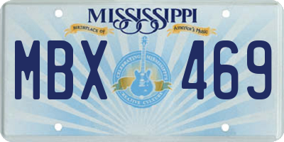 MS license plate MBX469