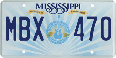 MS license plate MBX470