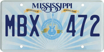MS license plate MBX472