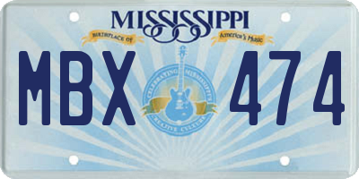 MS license plate MBX474