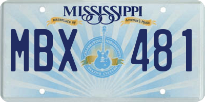 MS license plate MBX481