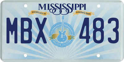 MS license plate MBX483