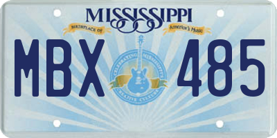 MS license plate MBX485