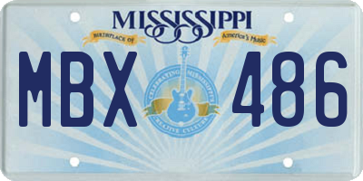 MS license plate MBX486