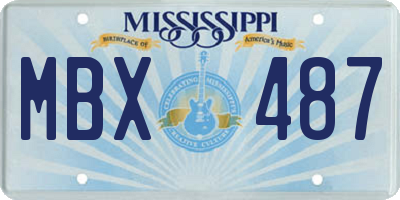 MS license plate MBX487