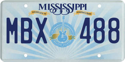 MS license plate MBX488