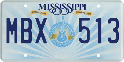 MS license plate MBX513