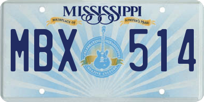 MS license plate MBX514