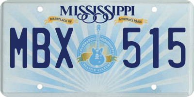 MS license plate MBX515
