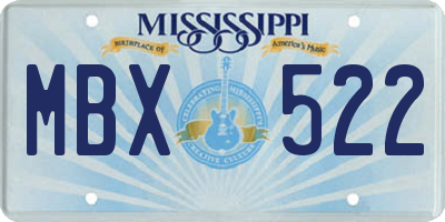 MS license plate MBX522