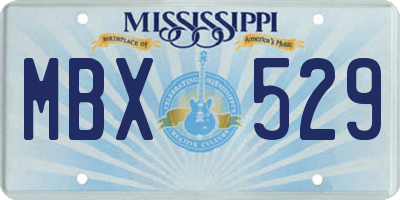 MS license plate MBX529