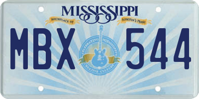 MS license plate MBX544