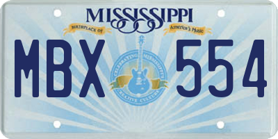 MS license plate MBX554