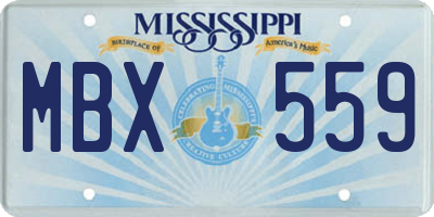 MS license plate MBX559