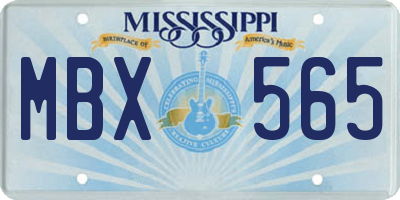 MS license plate MBX565
