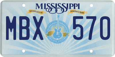 MS license plate MBX570