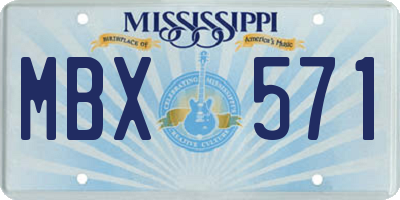 MS license plate MBX571
