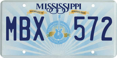 MS license plate MBX572